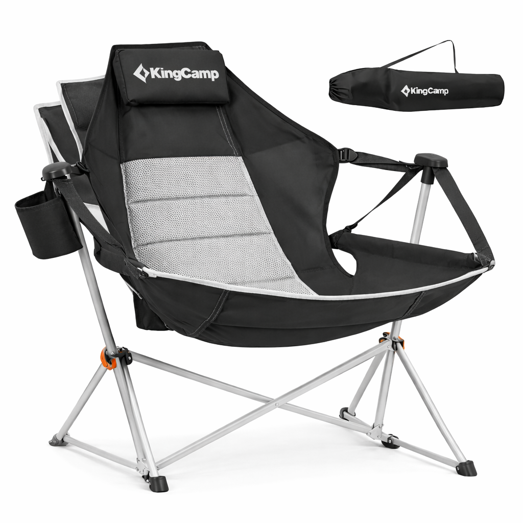 Cadeira de Balanço Portátil Com Apoio Para os Pés– Conforto Máximo em Qualquer Lugar - Suporta até 180kg + Bolsa Premium