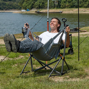 Cadeira de Balanço Portátil  Com Apoio Para os Pés–  Conforto Máximo em Qualquer Lugar - Suporta até 180kg + Bolsa Premium