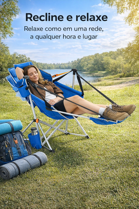 Cadeira de Balanço Portátil  Com Apoio Para os Pés–  Conforto Máximo em Qualquer Lugar - Suporta até 180kg + Bolsa Premium