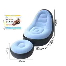 Sofá Inflável Portátil 3 em 1 com Bomba de Ar – Super Conforto com Toque Aveludado