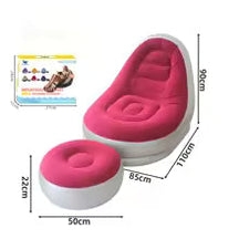 Sofá Inflável Portátil 3 em 1 com Bomba de Ar – Super Conforto com Toque Aveludado